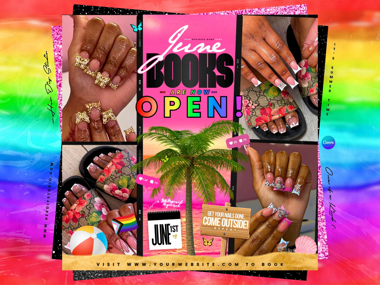 June Booking Flyer for Nail Techs