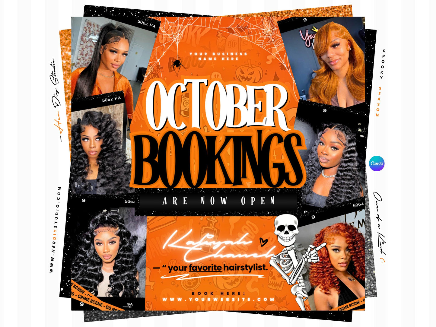 October Booking Flyer, Halloween Booking Flyer