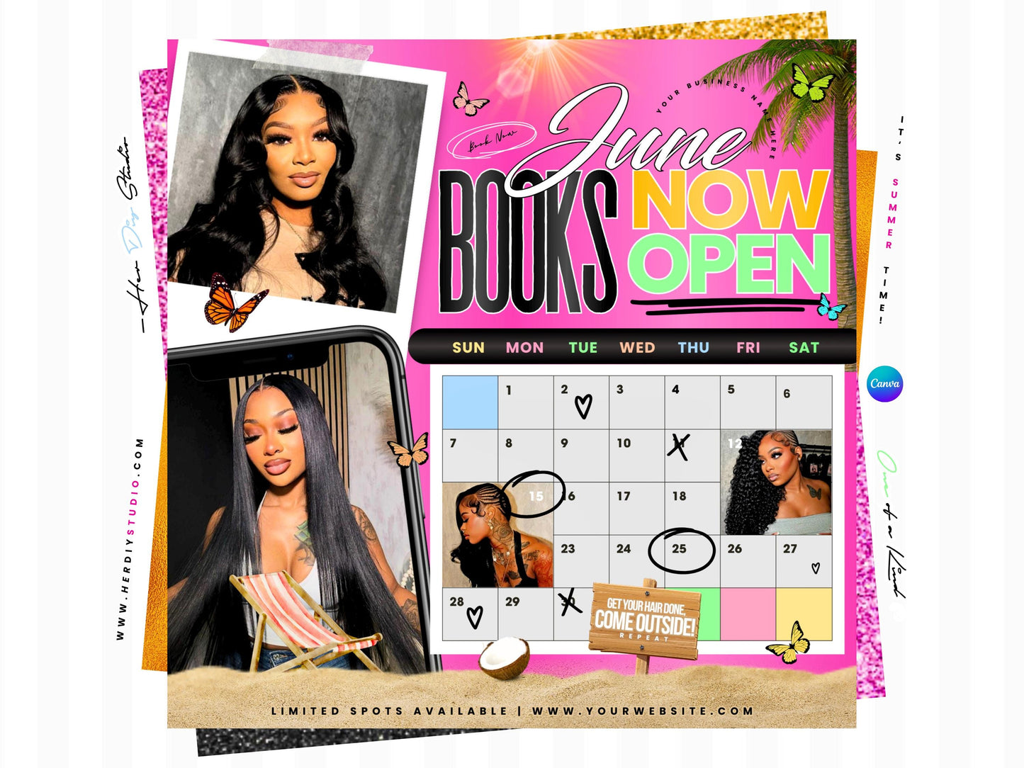 June Booking Flyer, Summer Booking Flyer