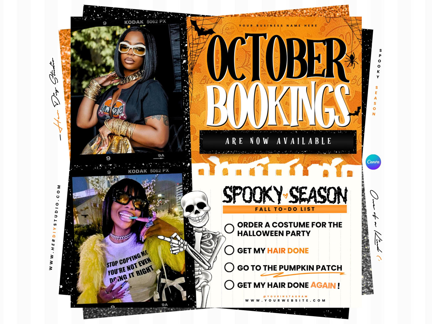 October Booking Flyer, Halloween Booking Flyer