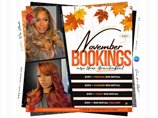 November Booking Flyer