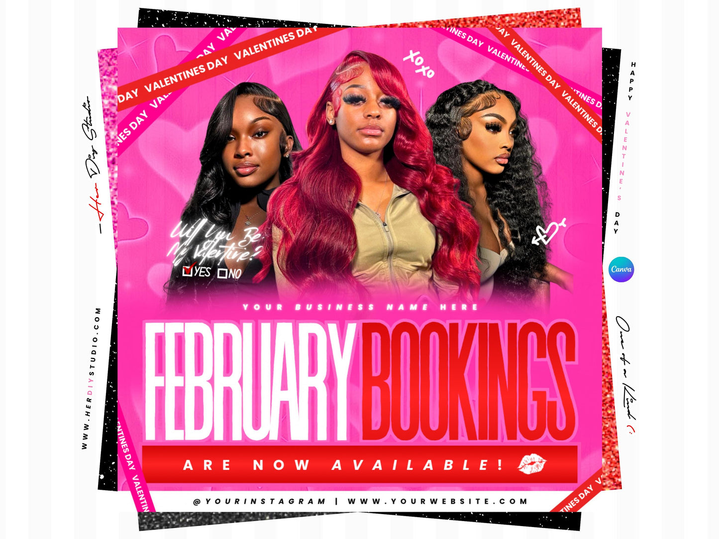 February Booking Flyer, Valentines Day Flyer