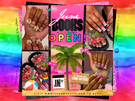 June Booking Flyer for Nail Techs