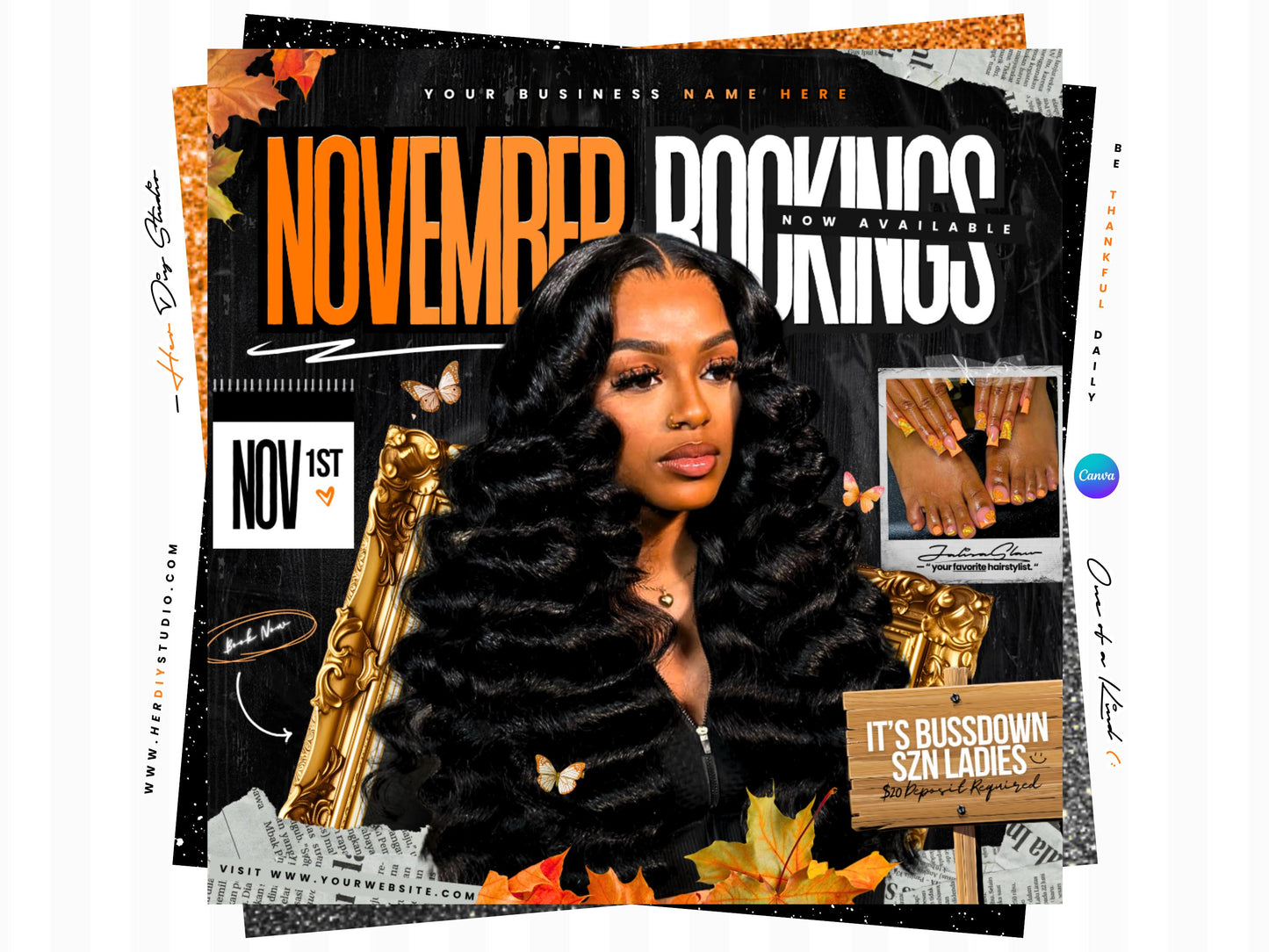 November Booking Flyer for Hairstylists