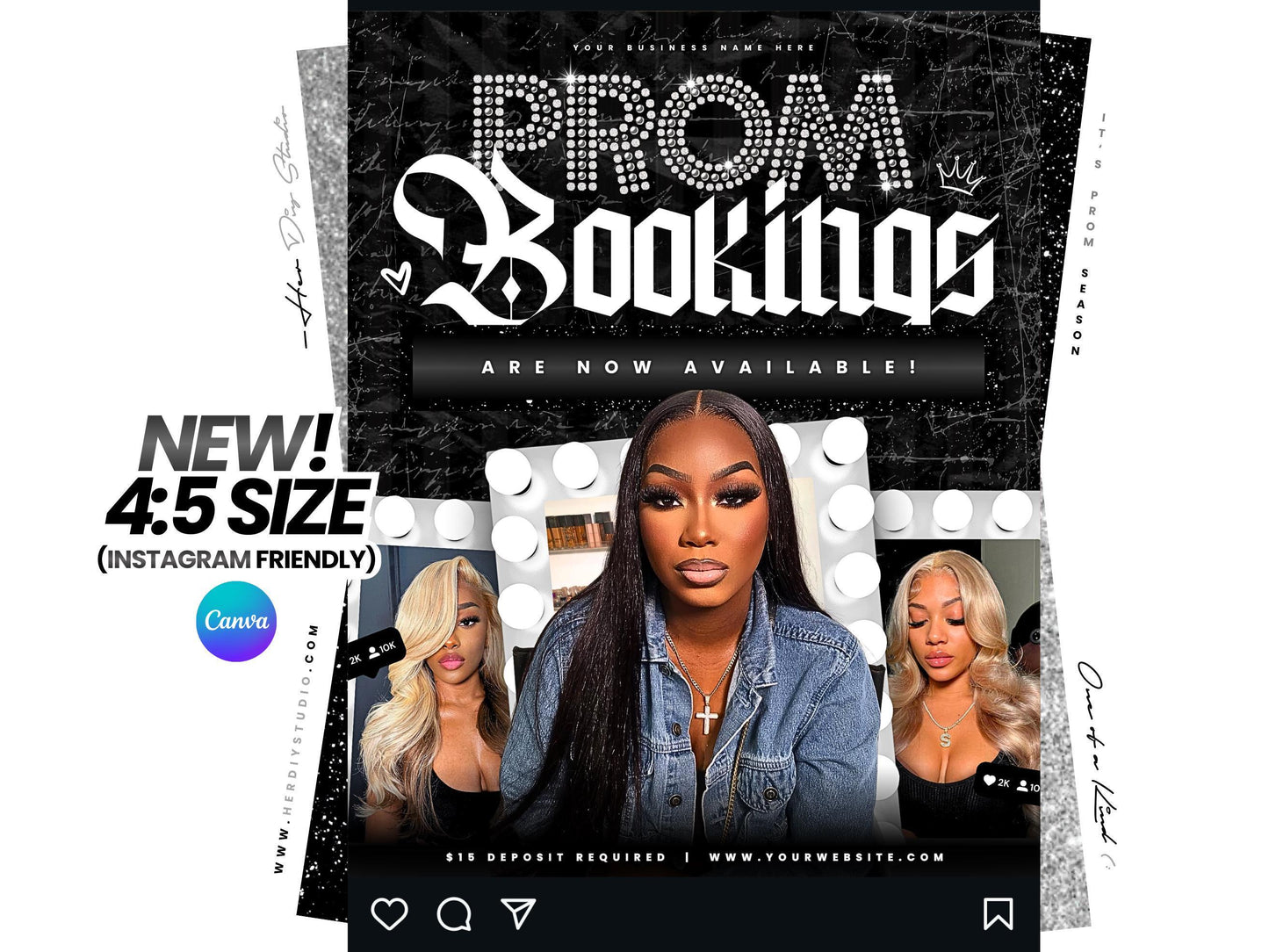 Prom Season Specials Flyer, Hair & Beauty Template (Canva Template)