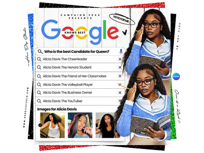 Prom Queen Campaign Flyer Canva Template (Digital Item)