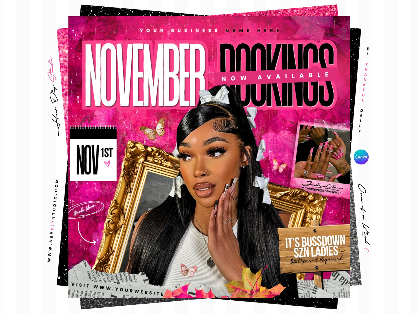 November Booking Flyer for Hairstylists