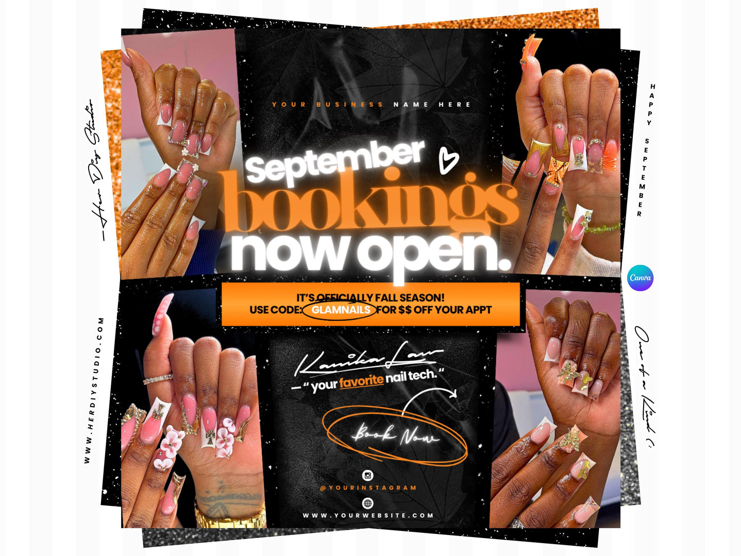September Booking Flyer for Nail Techs