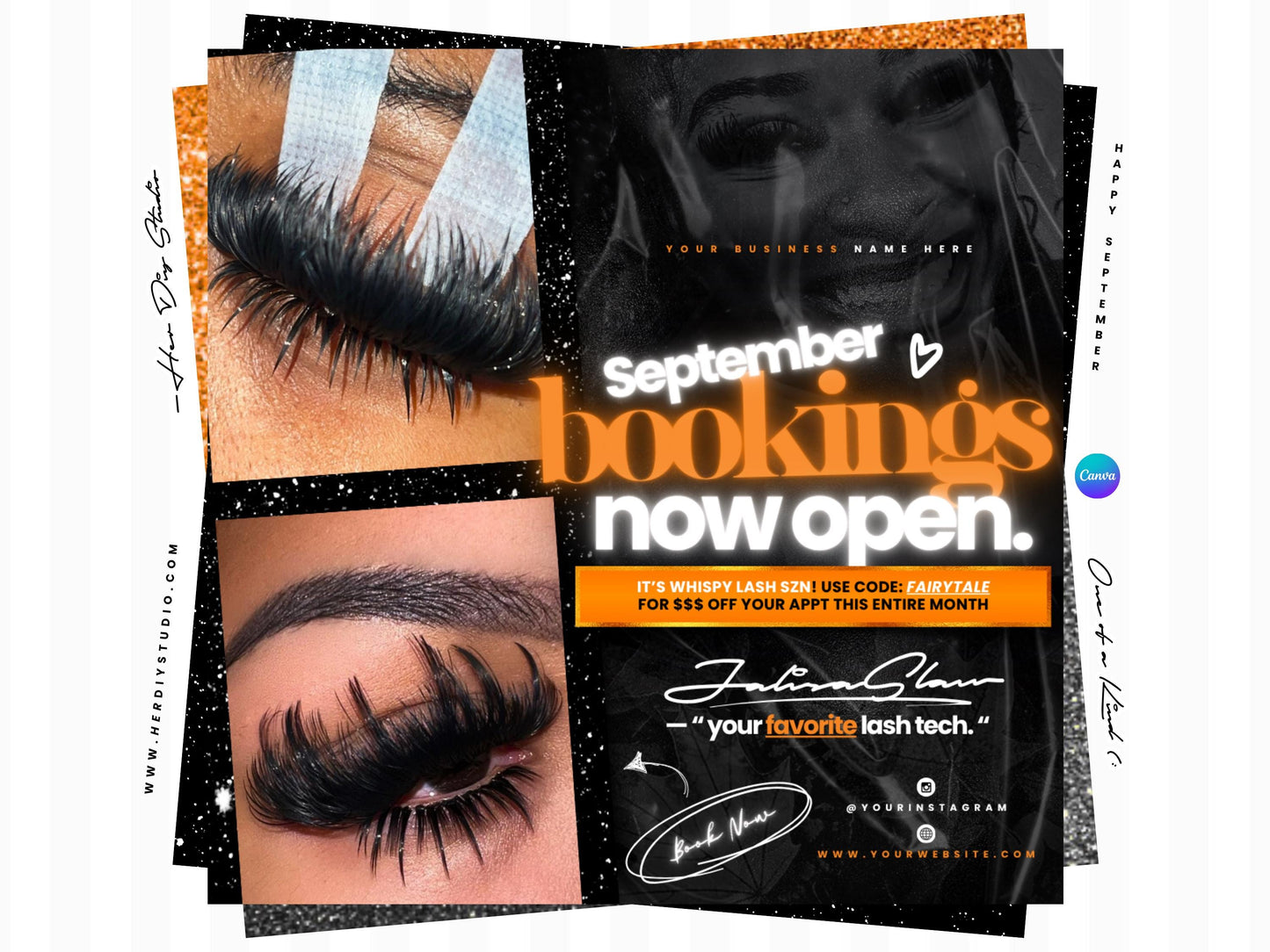 September Booking Flyer for Lash Techs