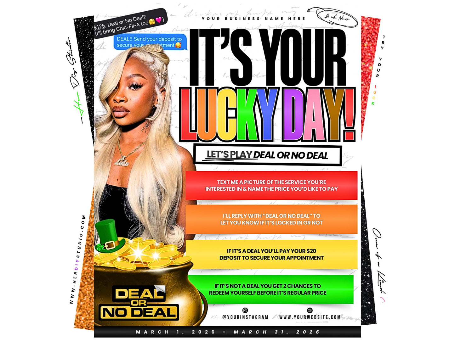 March Bookings Game Flyer | Lucky YOU Edition (: