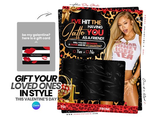 Valentine's Day Card | Gift Card Holder Template, Treat Card Template