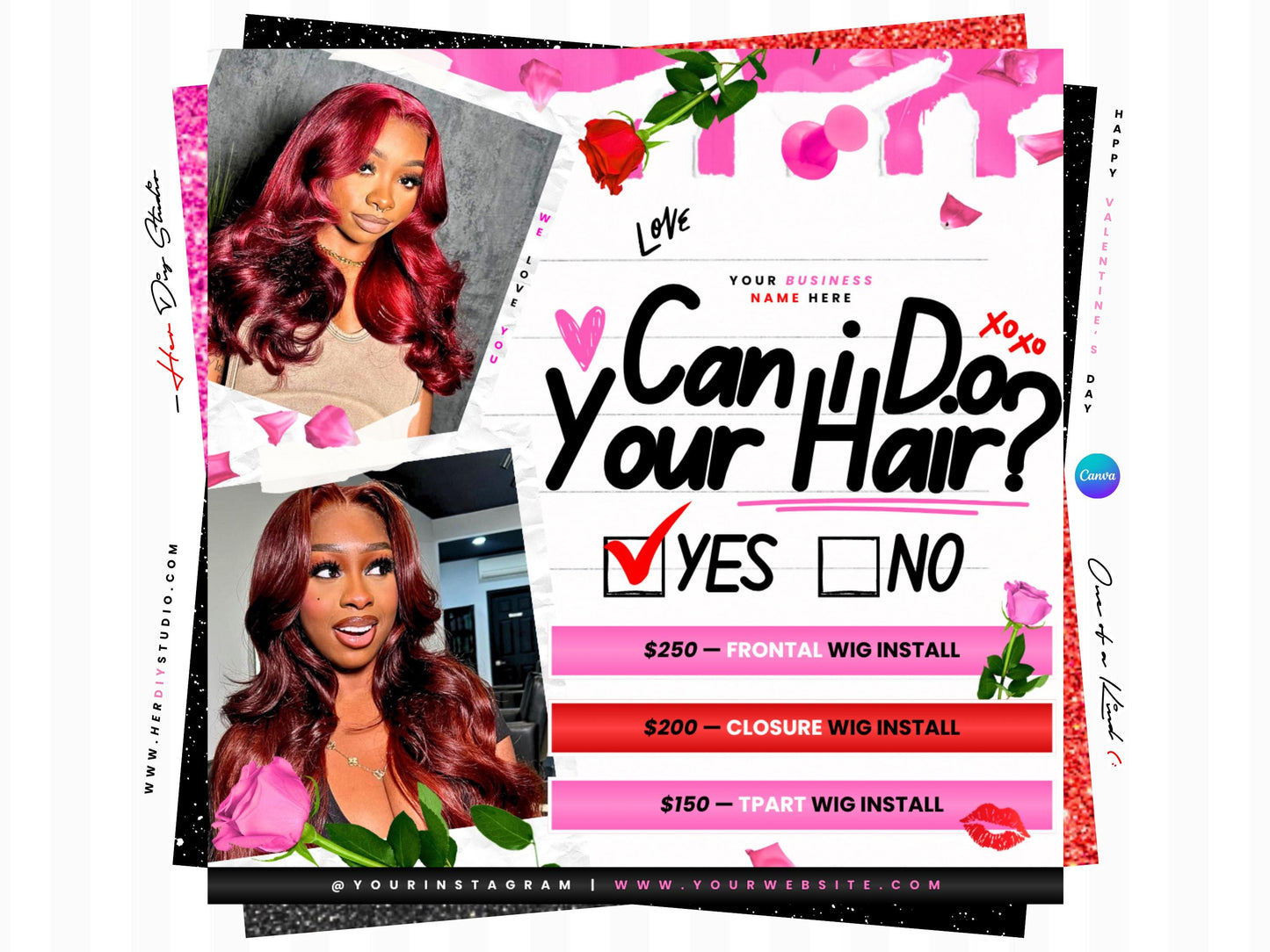 Valentines Day Flyer, Booking Flyer