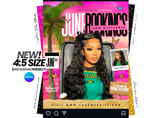 June Booking Flyer, Summer Booking Flyer, Juneteenth Booking Flyer