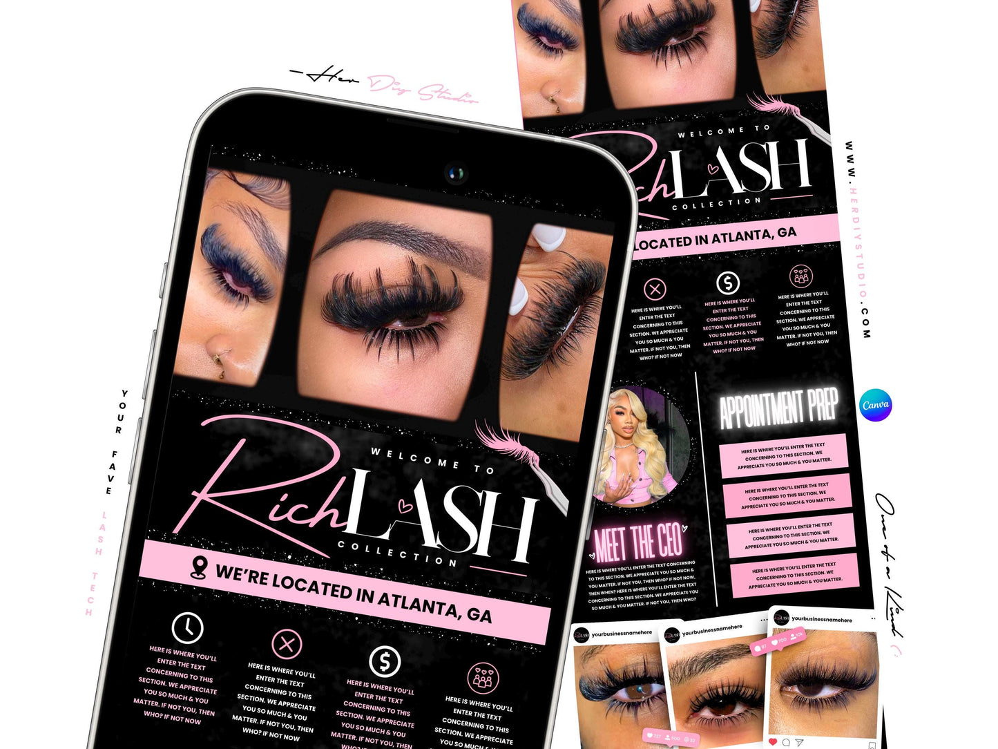 Booking Site Template for Lash Techs