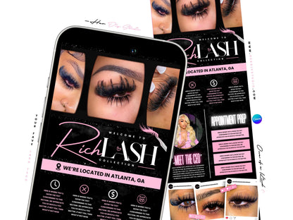 Booking Site Template for Lash Techs