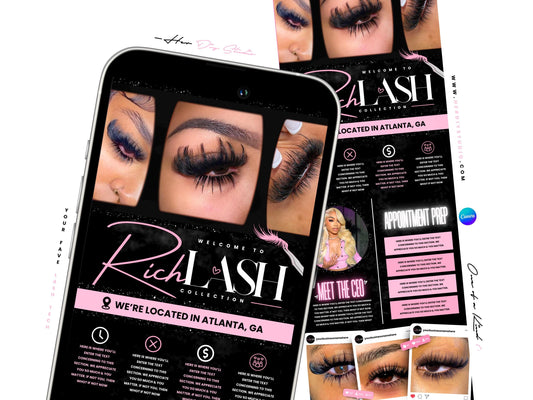 Booking Site Template for Lash Techs