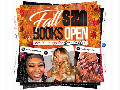 Fall Season Booking Flyer, Fall Flyer