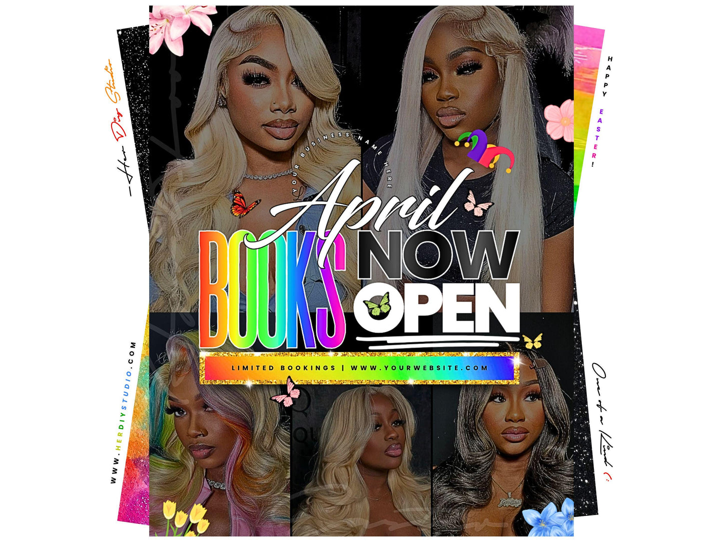 April Booking Flyer (: | Ideal Hairstylist, MUA, Lash Tech, Nail Tech, Aesthetician, Esthetician, Barber