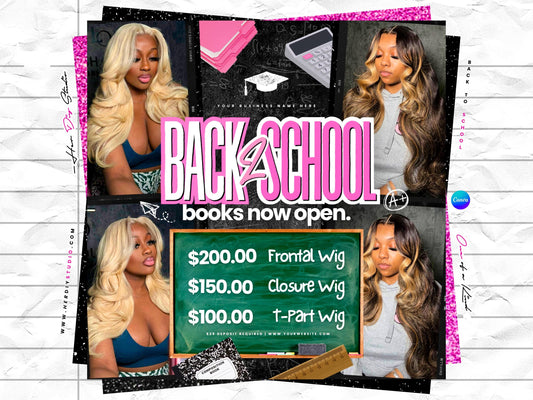 Back to School Booking Flyer, Canva Template (Digital Item)