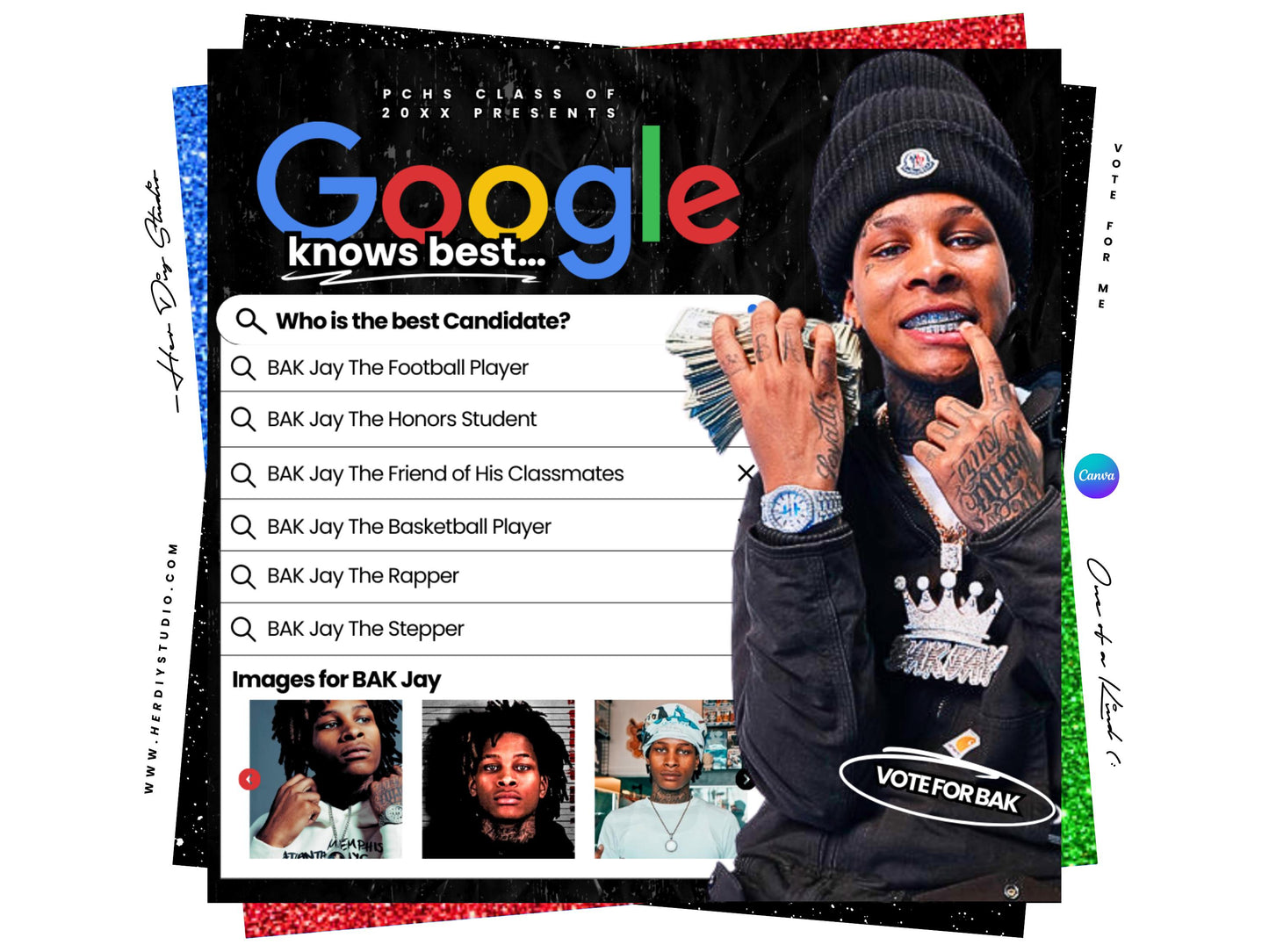 Prom King Campaign Flyer Template | School Election, Homecoming (Digital Download)