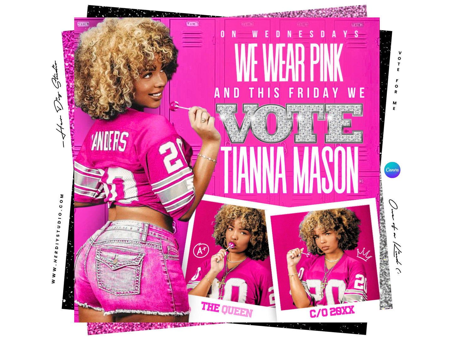 Prom Queen Campaign Flyer | Homecoming Court Canva Template (Digital Item)