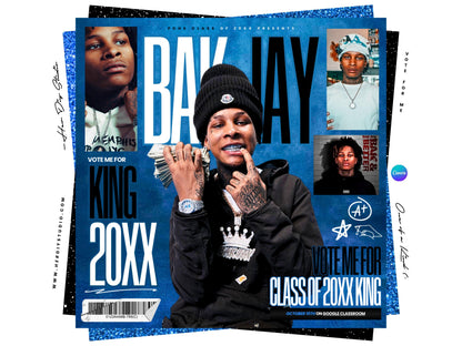 Prom King Campaign Flyer Canva Template (Digital Item)