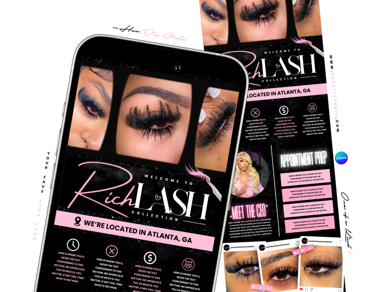 Booking Site Template for Lash Techs