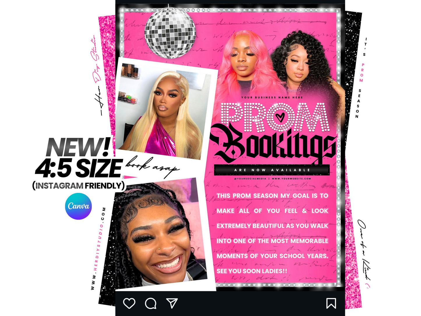 Prom Season Specials Flyer, Hair & Beauty Template (Canva Template)