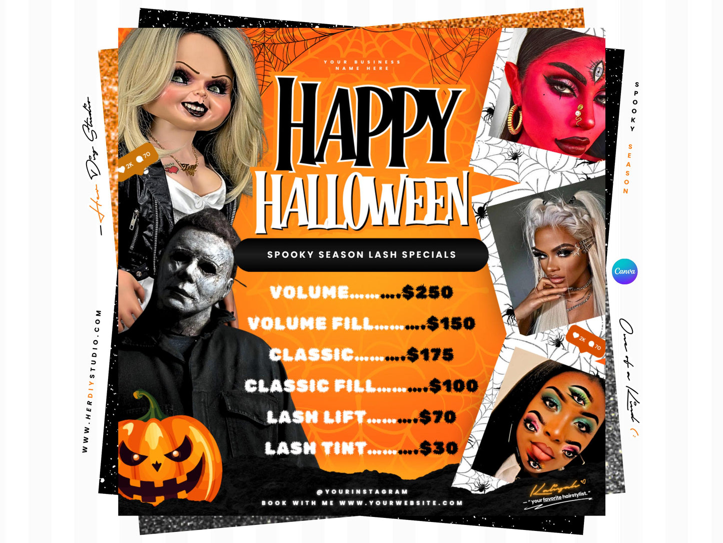 October Booking Flyer for MUAs and Lash Techs