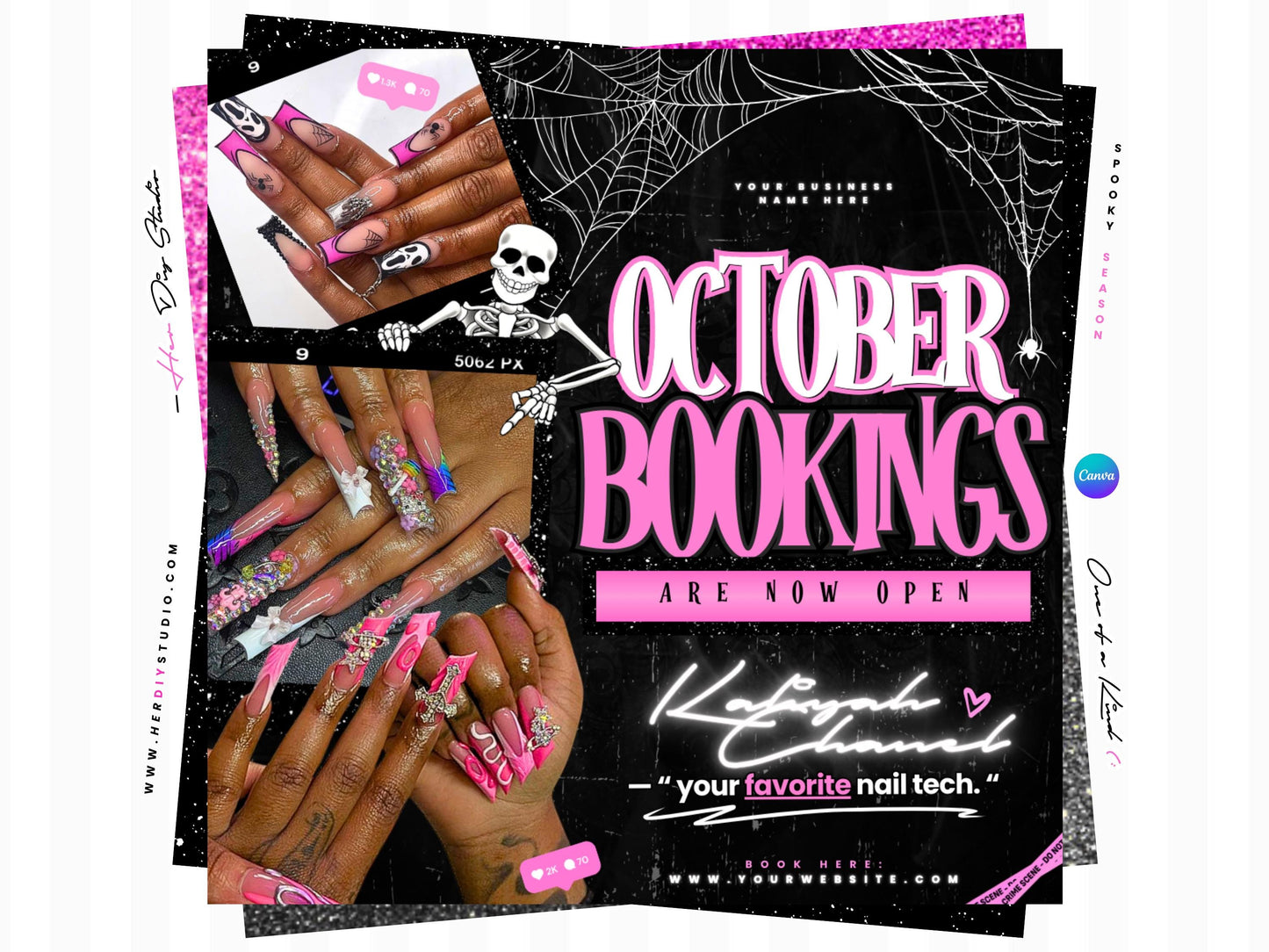 October Booking Flyer for Nail Techs