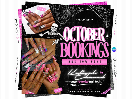 October Booking Flyer for Nail Techs