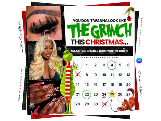 Christmas Booking Flyer, Salon Appointment Template (Canva)