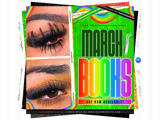 March Booking Flyer for Lash Techs