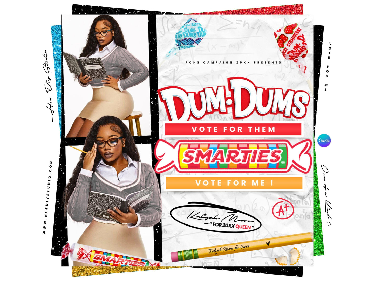 Prom Campaign Flyer | Homecoming Election Canva Template (Digital Item)