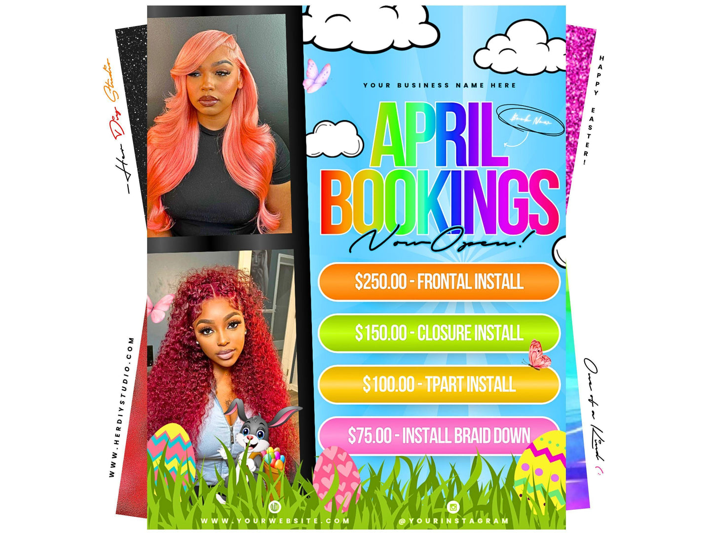April Booking Flyer for Unique Service Providers