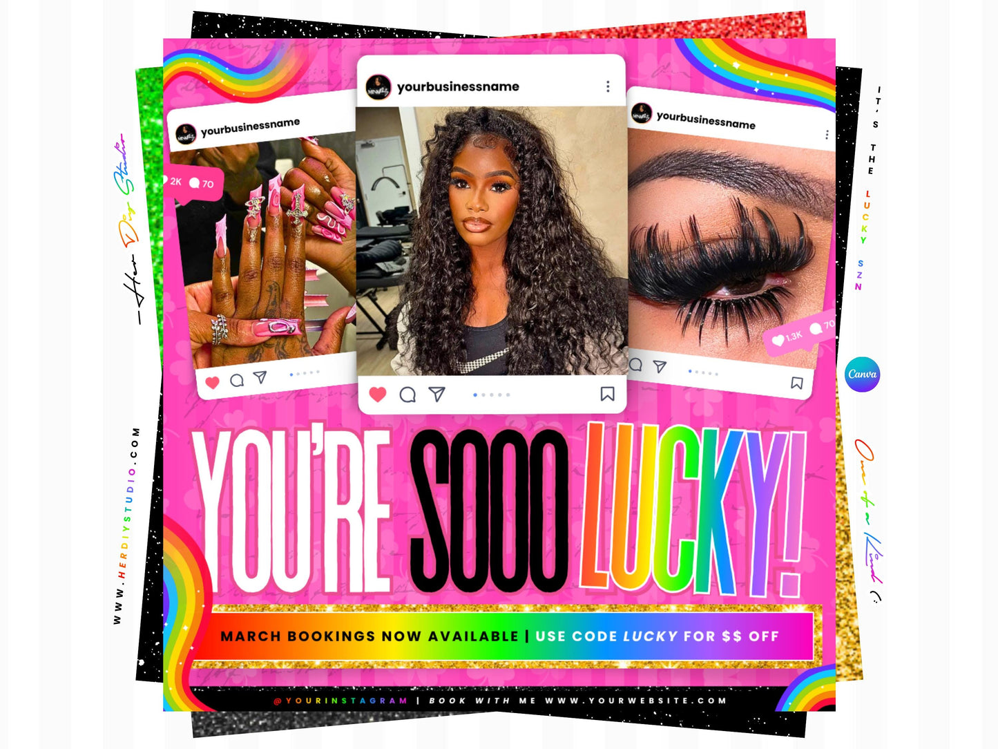 March Booking Flyer for Lash Techs, Hairstylists, Nail Techs