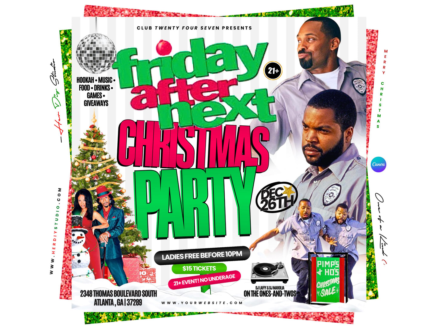 Christmas Party Flyer, Club Flyer (Digital Download)